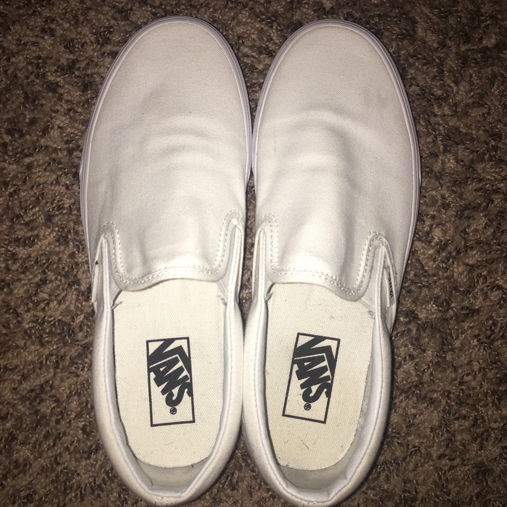 White Slip On Vans